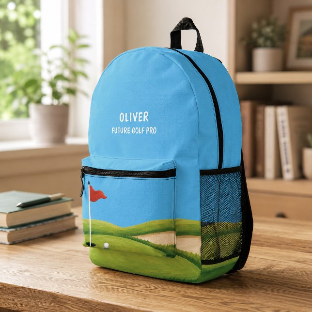 Personalized Future Golf Pro Custom Kids Backpack (Perfect for school, golf lessons, sports clubs and everyday adventures.)