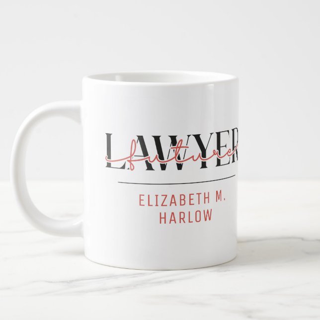 Personalized Future Lawyer Name Large Coffee Mug (Left)