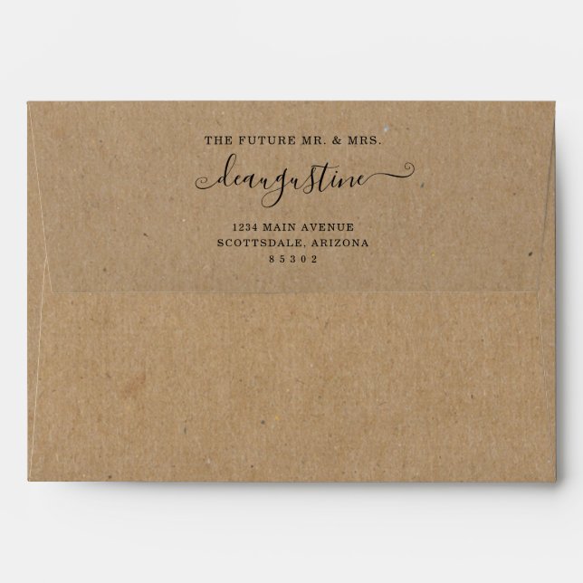 Personalized Future Mr & Mrs Return Address Kraft Envelope (Back (Top Flap))