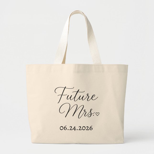 Personalized Future Mrs Wedding Date Tote (Front)