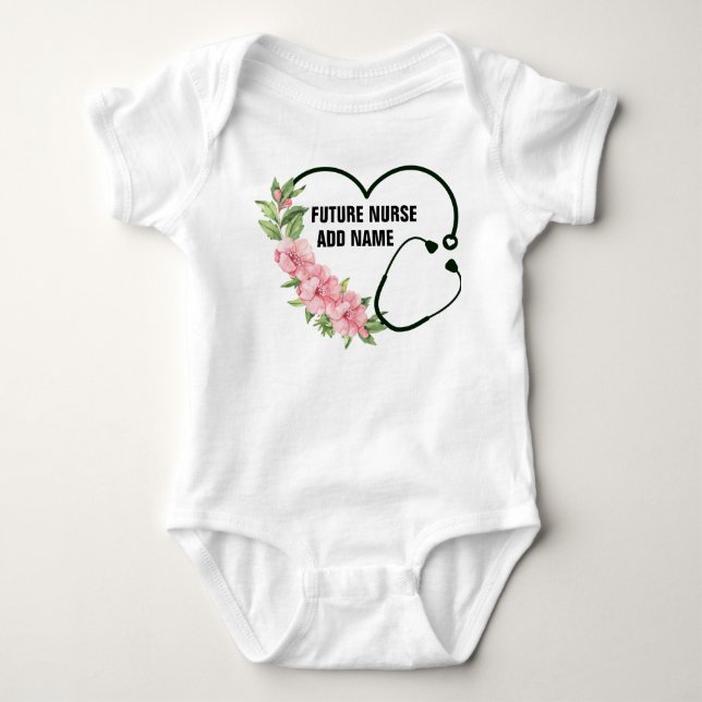 Personalized Future Nurse Name Baby Bodysuit (Front)