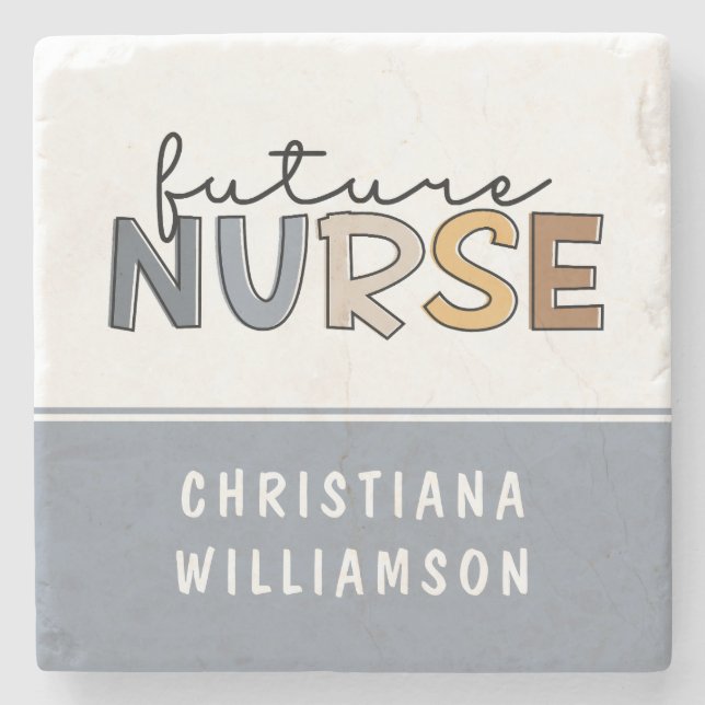 Personalized Future Nurse | Nursing Student Gifts Stone Coaster (Front)