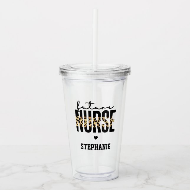Personalized Future Nurse Student Nurse gifts Acrylic Tumbler (Front)