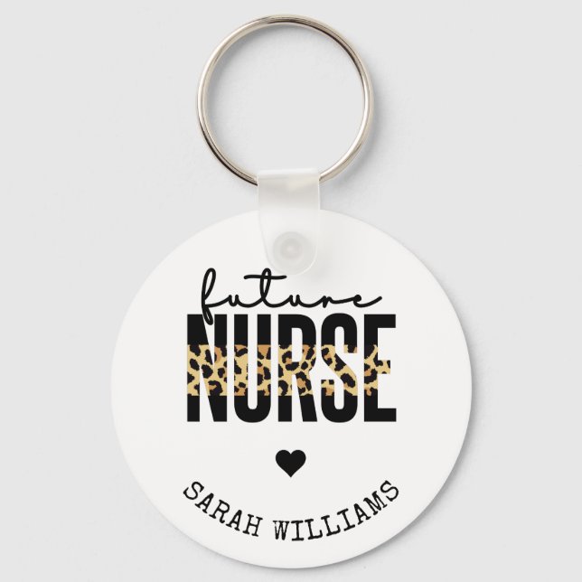 Personalized Future Nurse Student Nurse gifts Keychain (Front)