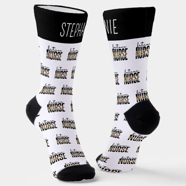 Personalized Future Nurse Student Nurse gifts Socks (Angled)