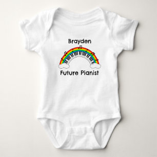 Personalized Future Pianist Rainbow Baby Bodysuit