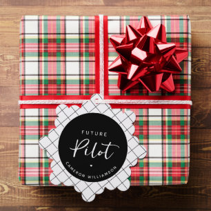 Personalized Future Pilot Elegant Ornament Card