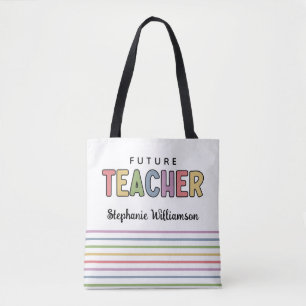 Personalized Future Teacher Colourful Cute Gift Tote Bag