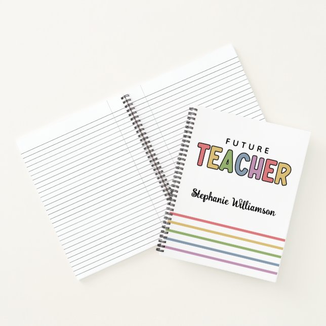 Personalized Future Teacher Colourful Cute Gifts Notebook (Inside)