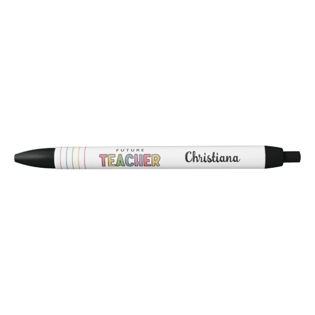 Personalized Future Teacher Colourful Gift Black Ink Pen (Front)