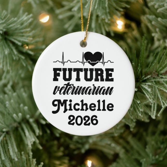 Personalized Future Veterinarian  Ceramic Ornament (Tree)