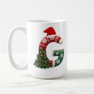 Personalized "G" Christmas Letter Coffee Mug