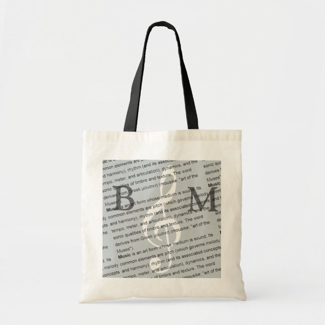 personalized G clef with definition of music Tote Bag (Front)