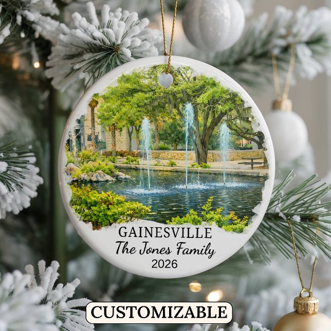 Personalized Gainesville Ornament, Custom Florida Ceramic Ornament (Creator Uploaded)