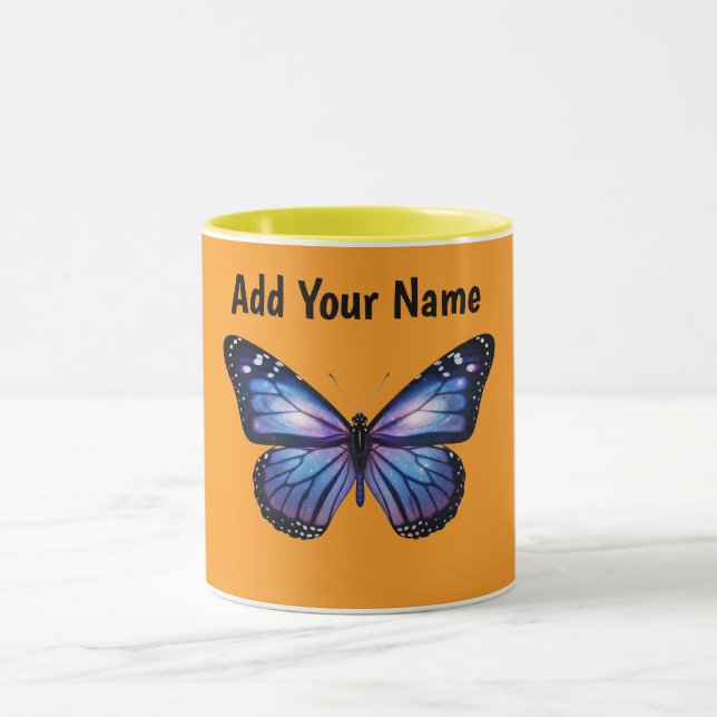 Personalized Galaxy Butterfly Cosmic Nebula Aesthe Mug (Center)
