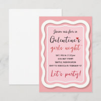 Personalized Galentines Pink Party Invitation