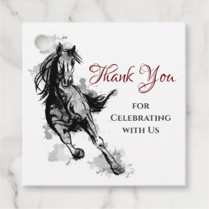 Personalized Galloping Horse Birthday Thank You Favour Tags