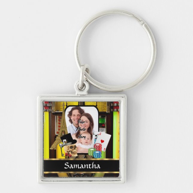 Personalized gambler keychain (Front)
