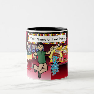 Personalized Gambler - Male Cartoon Two-Tone Coffee Mug