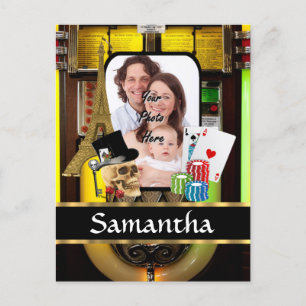 Personalized gambler postcard
