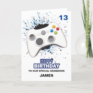 Personalized Game Controller Birthday Card