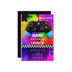 Personalized game on game birthday invitation