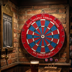 Personalized Game Room Decor - Fun Red and Blue Dartboard