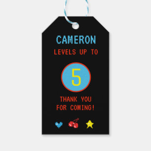 Personalized Gamer 5th Birthday Thank You Gift Tags