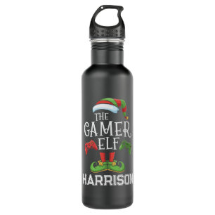 Personalized Gamer Elf Christmas Video Gaming  710 Ml Water Bottle