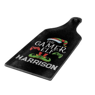 Personalized Gamer Elf Christmas Video Gaming  Cutting Board