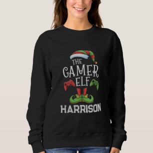 Personalized Gamer Elf Christmas Video Gaming  Sweatshirt