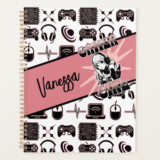 Personalized Gamer Girl | Gaming  Planner (Front)