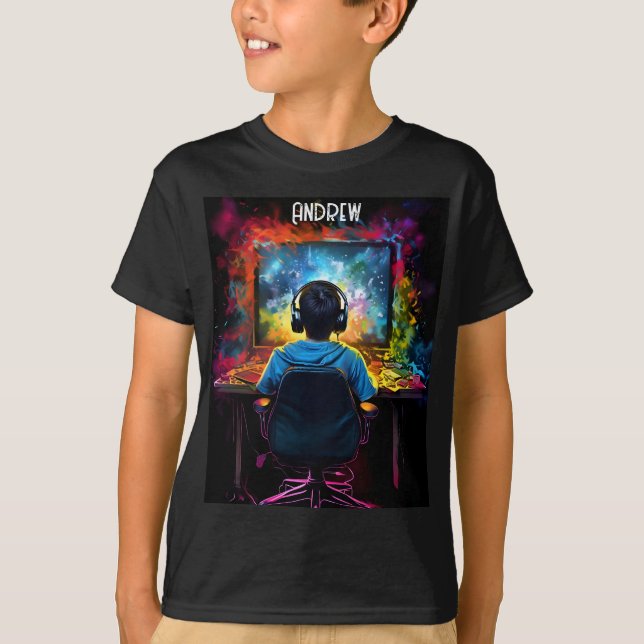 Personalized Gamers t-shirt for kids (Front)
