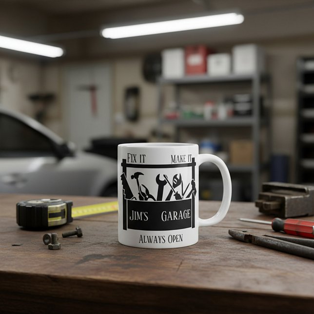 Personalized garage  coffee mug (Creator Uploaded)