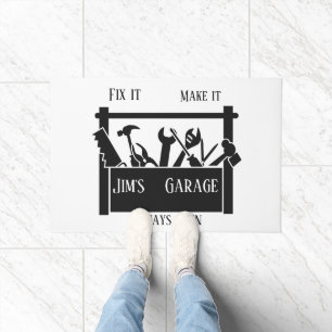 Personalized garage  doormat