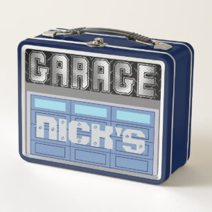 Personalized Garage Life Metal Lunch Box