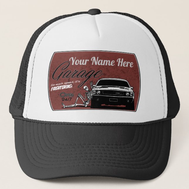 Personalized Garage Trucker Hat (Front)
