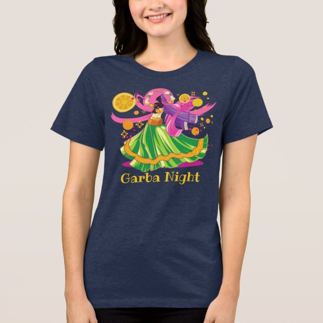 Personalized Garba Night Dancer Tri-Blend Shirt (Front)