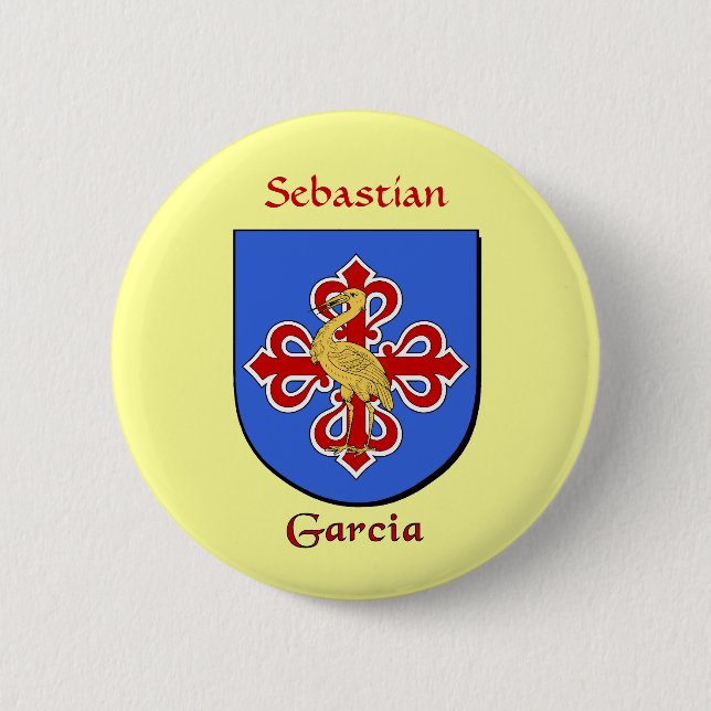 Personalized Garcia Historical Shield 2 Inch Round Button (Front)