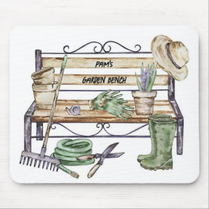 Personalized Garden Bench Mouse Pad