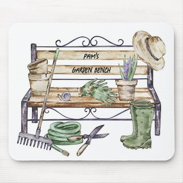 Personalized Garden Bench  Mouse Pad (Front)