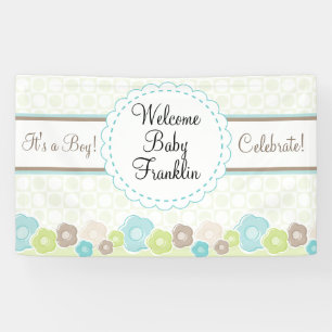 Personalized Garden Boys Baby Shower Banner