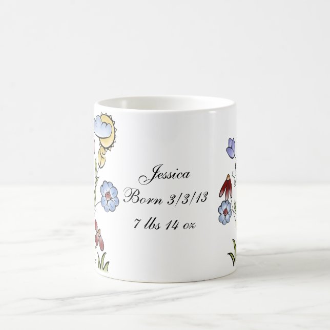 Personalized Garden Fairy Folk Art Coffee Mug (Center)