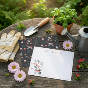 Personalized Garden Tools Note Card 