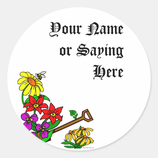 Personalized Gardener Saying Classic Round Sticker (Front)