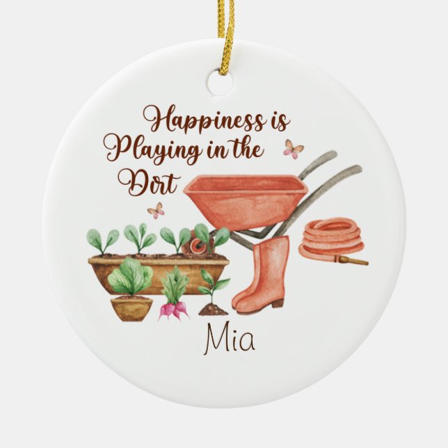 Personalized Gardening Christmas Ornament  (Front)