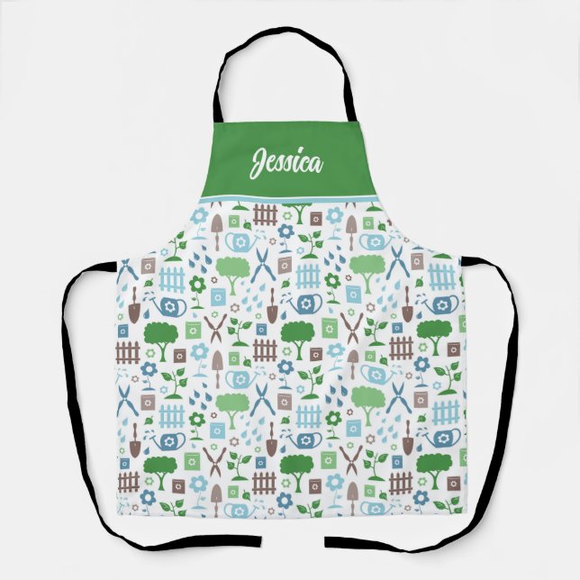 Personalized Gardening Pattern Apron (Front)
