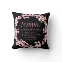 Personalized Garland pink black baby birth stats 