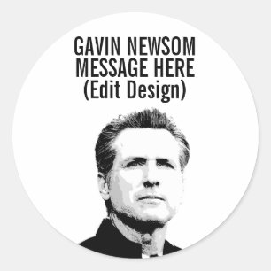 Personalized Gavin Newsom Classic Round Sticker