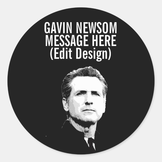 Personalized Gavin Newsom Classic Round Sticker (Front)